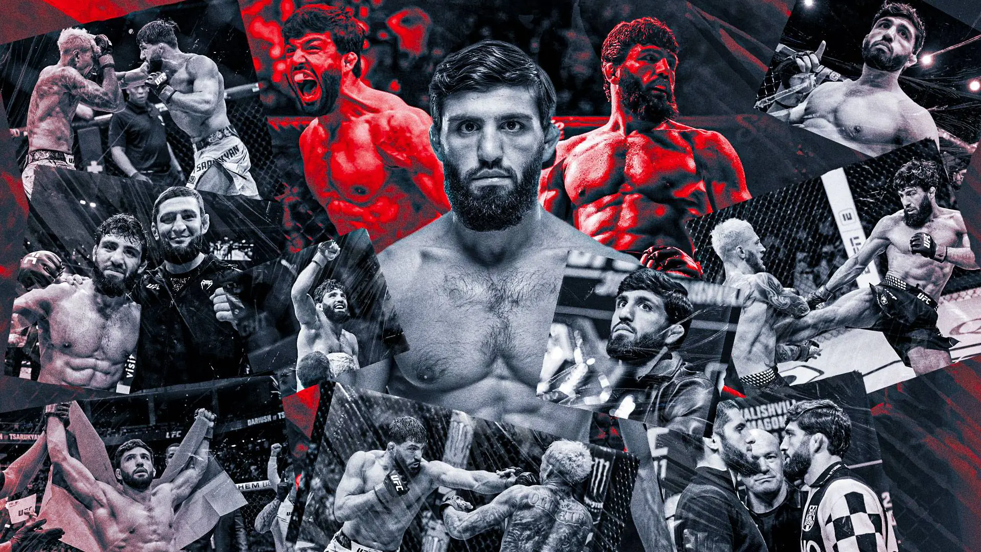 Arman Tsarukyan, UFC lightweight, photo collage